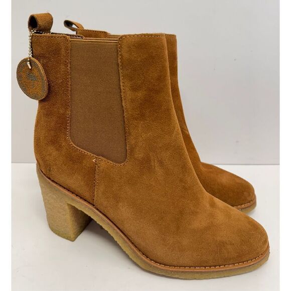 Lauren‎ Ralph Lauren Boots Size 9 Women Brown Suede Water Resistant Chelsea - Picture 2 of 9